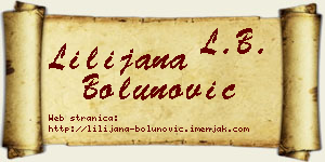 Lilijana Bolunović vizit kartica